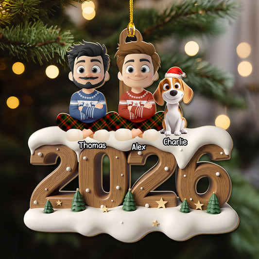 Together This Year Onwards - Personalized Custom 3D Effect Wood Ornament