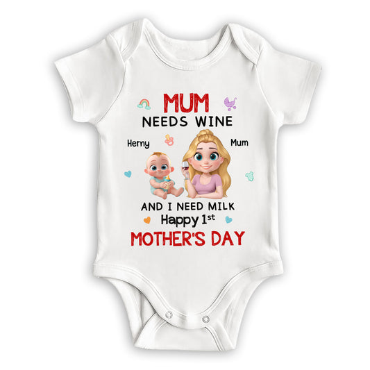 I Need Milk - Personalized Custom Baby Onesie