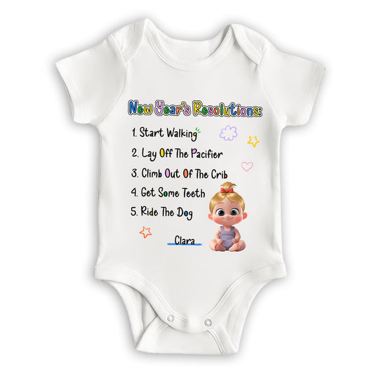 New Years Resolutions - Personalized Custom Baby Onesie