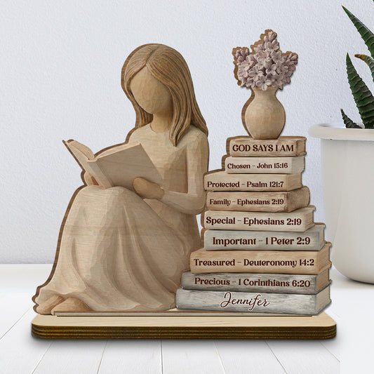 I Am Everything - Personalized Custom 2-Layer Wood Plaque With Flat Base