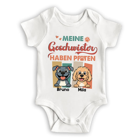 Geschwister Mit Pfoten - Personalisierter Baby-Body