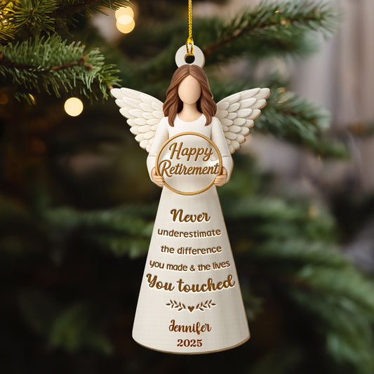 Your Work Made A Difference - Personalized Custom 3D Effect Wood Ornament