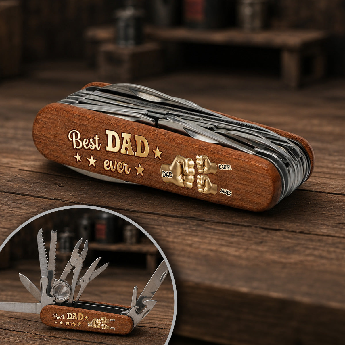 Gold Best Dad - Personalized Custom Pocket Multi Tool – Wrappiness UK