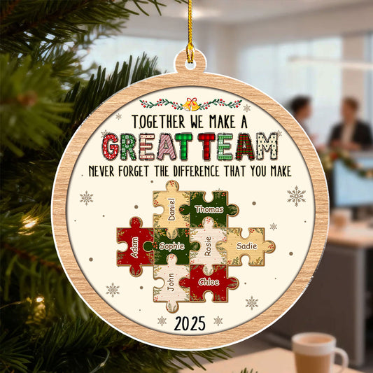Great Team Puzzle - Personalized Custom Acrylic Ornament