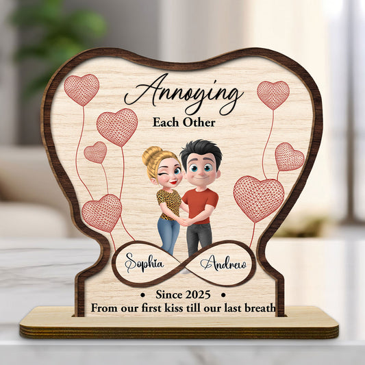 A Love That Lasts - Personalized Custom 2-Layer Wood Plaque With Flat Base