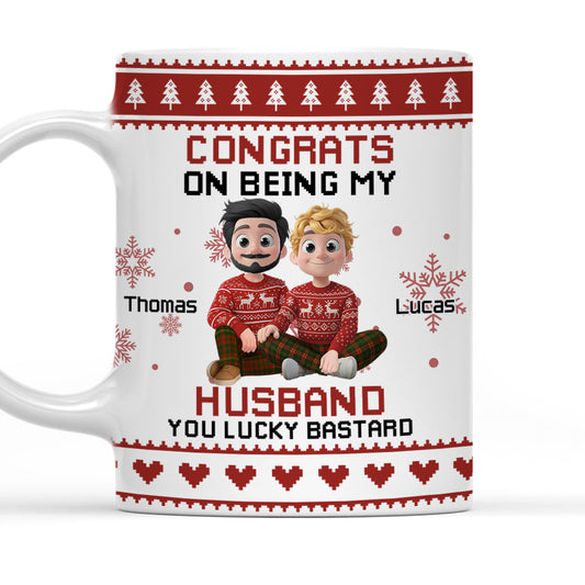 You Are So Lucky My Man - Personalized Custom Coffee Mug