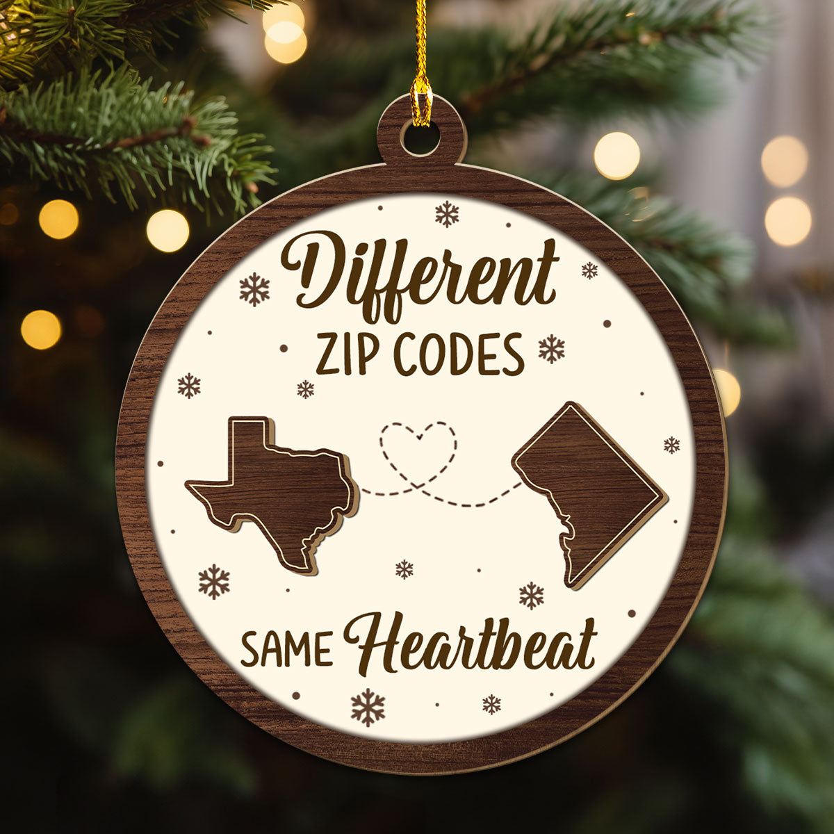 Different Zip Code - Personalized Custom Wood Ornament – Wrappiness UK