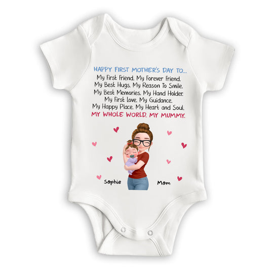 My First Friend My Whole World - Personalized Custom Baby Onesie
