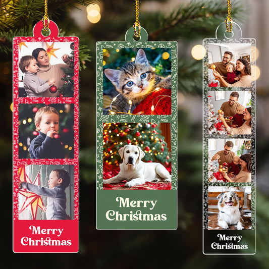Family Photo Strip - Personalized Custom Acrylic Ornament