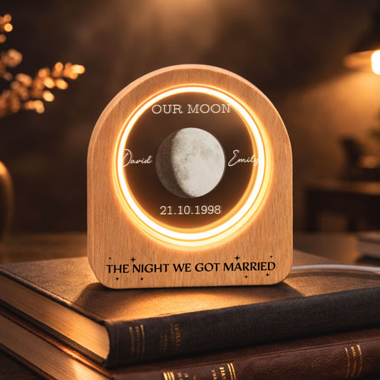 Our Moon - Personalized Custom 3D Crystal Photo Portrait LED