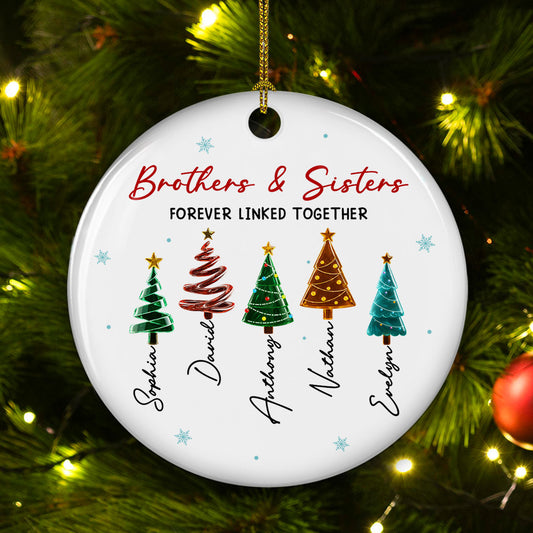 Season Love Siblings - Personalized Custom 3D Inflated Effect Ceramic Ornament