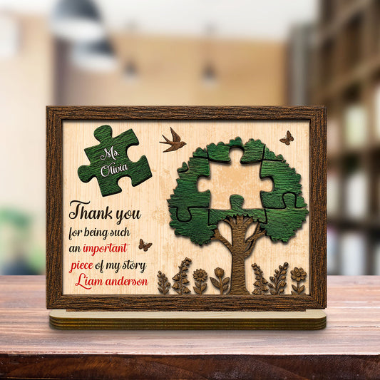 You Made Difference Everyday - Personalized Custom 2-Layer Wood Plaque With Flat Base
