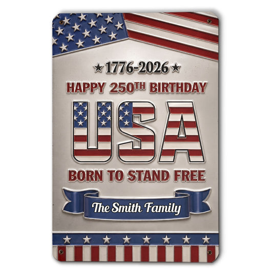 Born To Stand Free - Personalized Custom 3D Effect Metal Sign