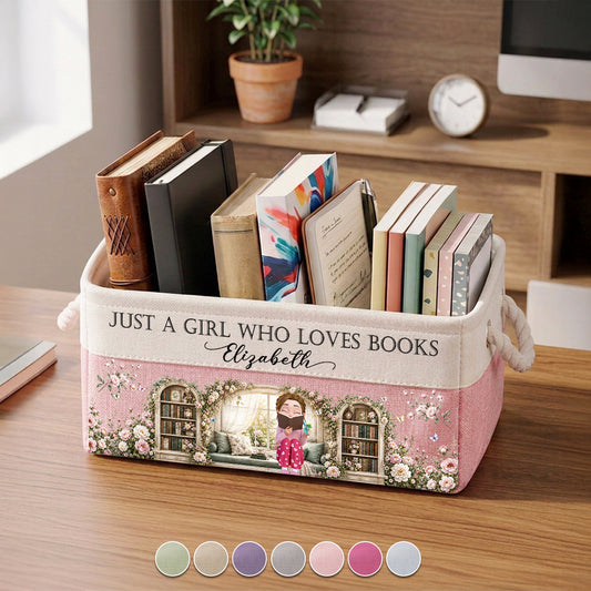Books Are My Happy Place - Personalized Custom Storage Basket