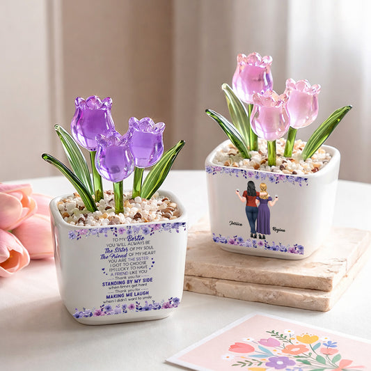 Sister Of My Soul - Personalized Custom Glass Everlasting Tulips