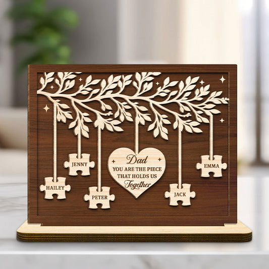 You Keep Us All Connected - Personalized Custom 2-Layer Wood Plaque With Flat Base