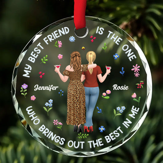 Bring The Best Out - Personalized Custom 3D Effect Glass Ornament