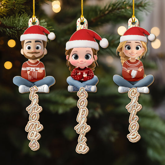 Custom Candy Letter With Name For Family, Kids - Personalized Custom Wood Ornament