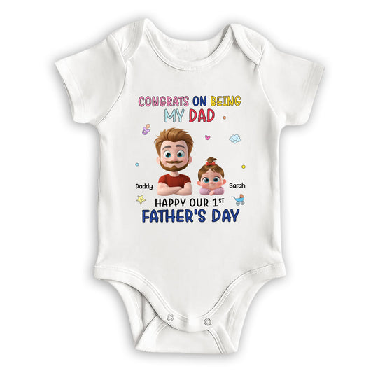 Congrats On Being My First Dad - Personalized Custom Baby Onesie