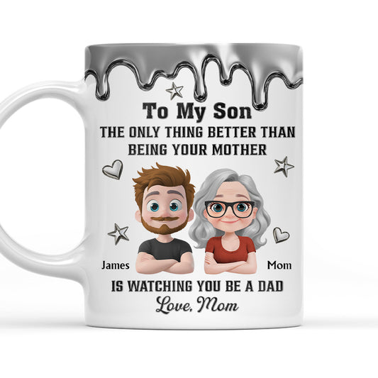 Watching Son Be A Dad - Personalized Custom Coffee Mug