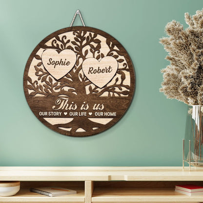 This Is Our Home - Personalized Custom Wood Sign - Blithe Hub