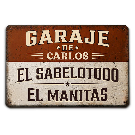 El Sabelotodo y El Manitas – Cartel de Metal Personalizado