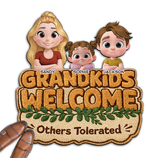 Grandkids Welcome Version 2 - Personalized Custom Doormat