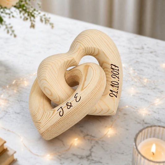Love You More Every Day - Personalized Engraved Infinity Heart Sculpture