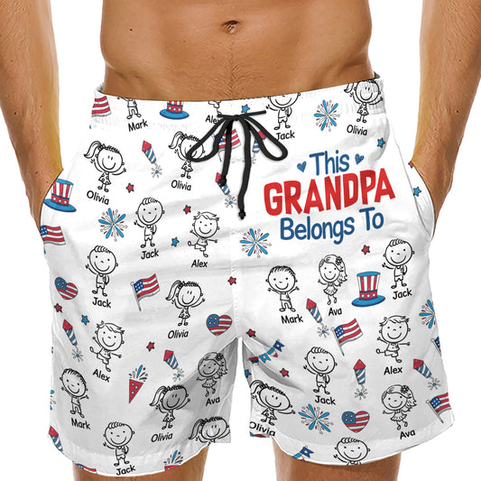Papa America - Personalized Custom Beach Shorts