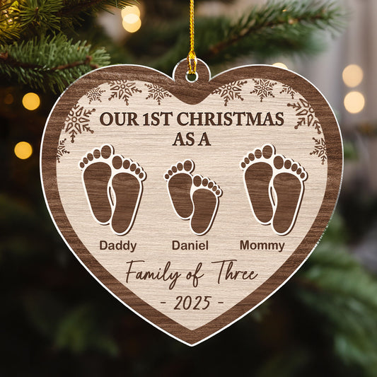 Our 1st Christmas Family - Personalized Custom Acrylic Ornament