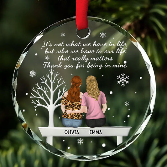 Heartfelt Friendship Token - Personalized Custom Glass Ornament 