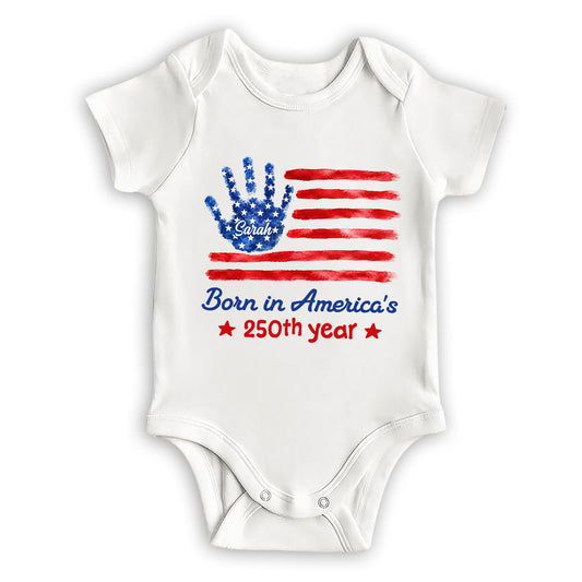 Born In America 250th Year - Personalized Custom Baby Onesie