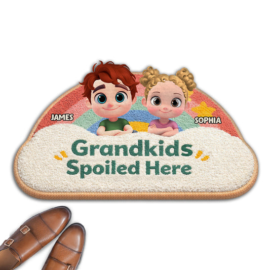 Rainbow Grandkids - Personalized Custom Doormat