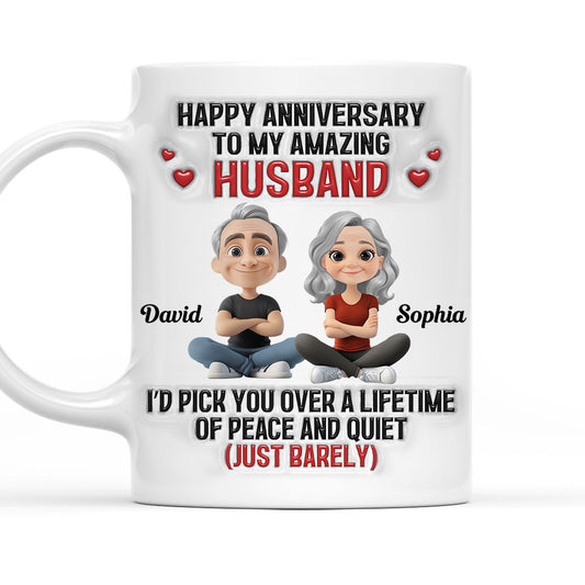 Over A Peaceful And Quiet Lifetime - Personalized Custom 3D Inflated Effect Mug