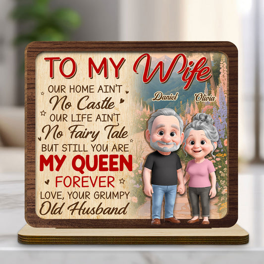 Still My Queen - Personalized Custom 2-Layer Wood Plaque With Flat Base